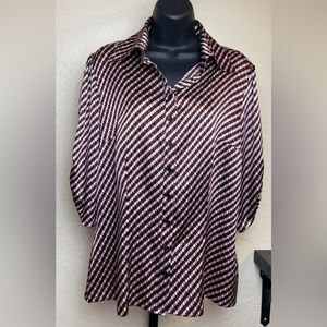 Violet & Claire‎ NYC Bubble Multi Colored Print Collared Blouse